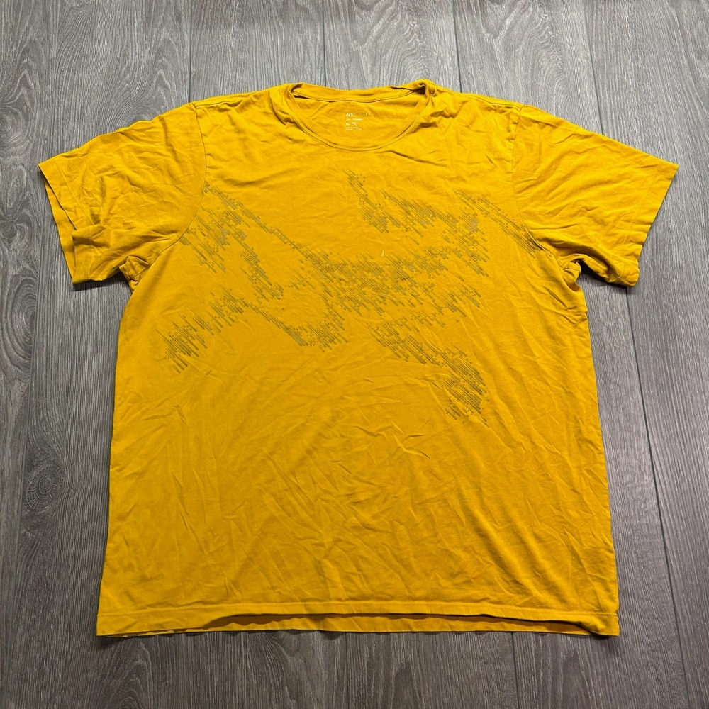 Arcteryx Mens XL Mustard Yellow Graphic Short Sleeve T-Shirt Cotton Blend